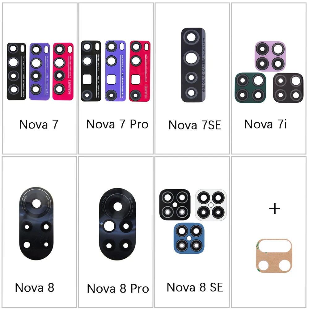 

10 шт. для Huawei Nova 8 7 Pro SE 8SE 7SE 7i задняя камера стеклянная крышка объектива Замена с клейкой наклейкой