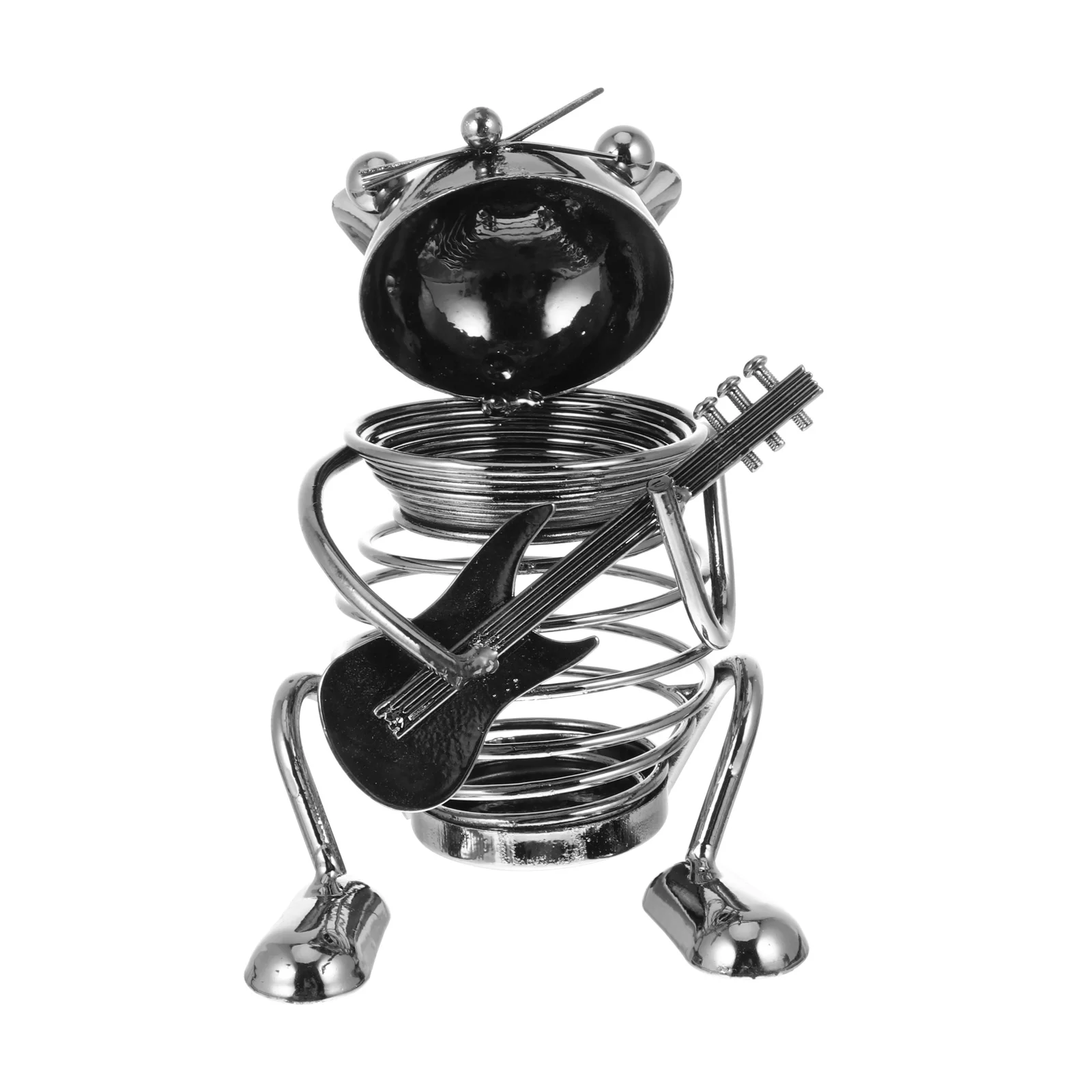 

Metal Holder Office Storage Sculpture Desktop Desk Iron Pen Adornment Ornament Figurine Spring Pot Accessories Decor Organizer
