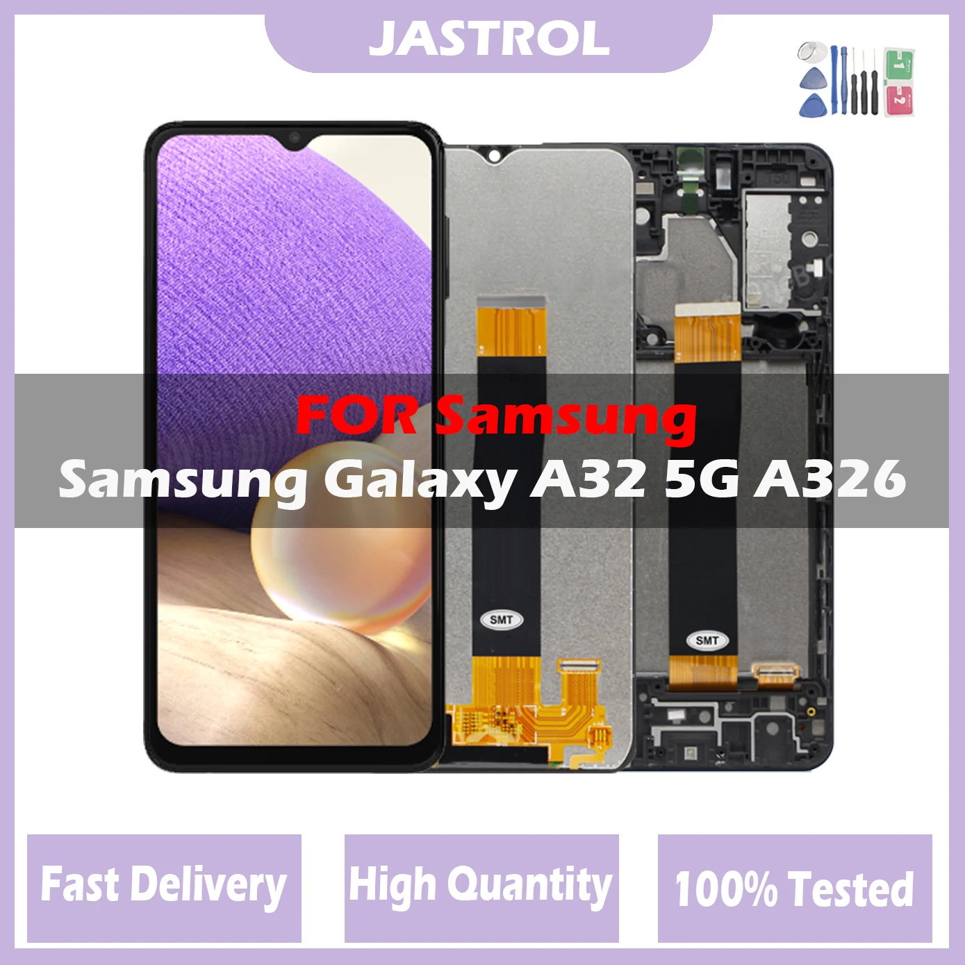 

ЖК-дисплей 6,5 дюйма для Samsung A32 5G A326 с рамкой, ЖК-дисплей, сенсорный экран, Замена для Samsung Galaxy A32, телефон с ЖК-дисплеем и инструментами