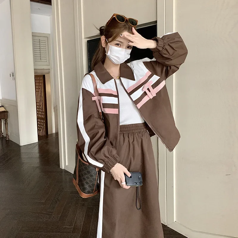 Милая крутая повседневная куртка свободного кроя с лацканами и цветными блоками