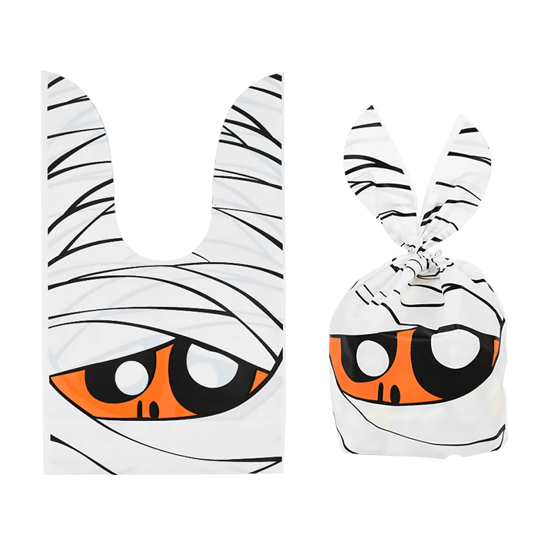 

25 Шт. Пакетов Для Конфет На Хэллоуин С Дизайном В Виде Кроличьих Ушек, Пластиковые Пакеты Для Вечеринок, Для Закусок И Сладо...