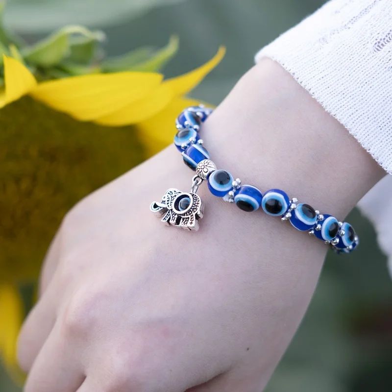 

Blue Evil Eye Bracelet For Women Men Palm Round Glass Bead Bracelets Wish Handmadeturkey Eye Bracelets Designer Jewelry Pulsera