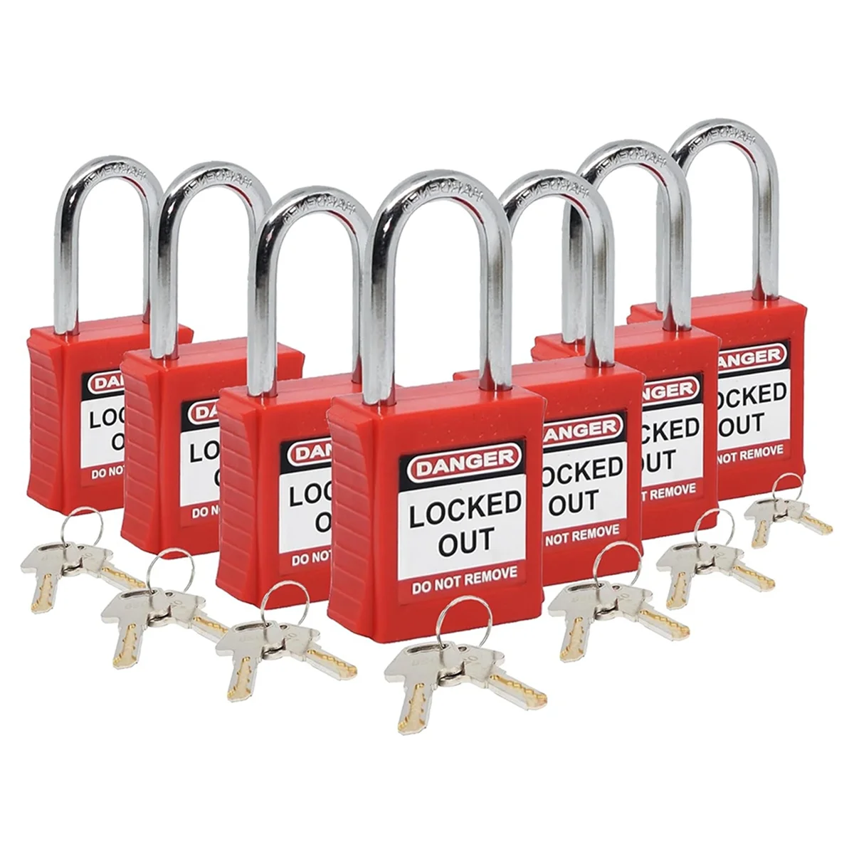 Набор замков Lockout Tagout — 7 красных LotoLocks разные ключи навесной замок с 2 латунными