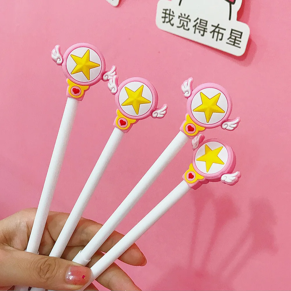 

3 pcs/lot Fairy Girls Wings Wands Gel Pen 0.5mm black ink Kids Stationery