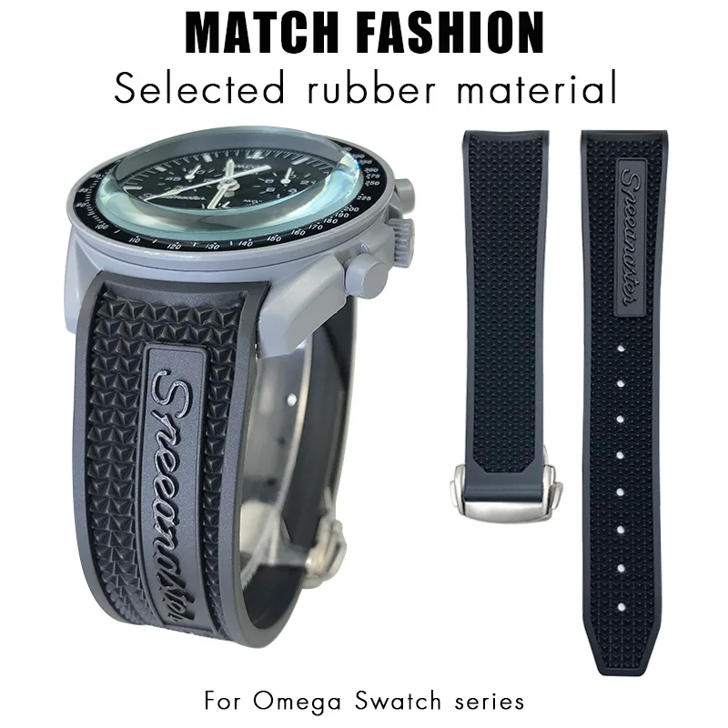 Rubber Watchband 22mm 20mm 19mm 21mm Watch Strap Fit for Omega Speedmaster Heritage Seamaster Silicone Waterproof Sport Bracelet