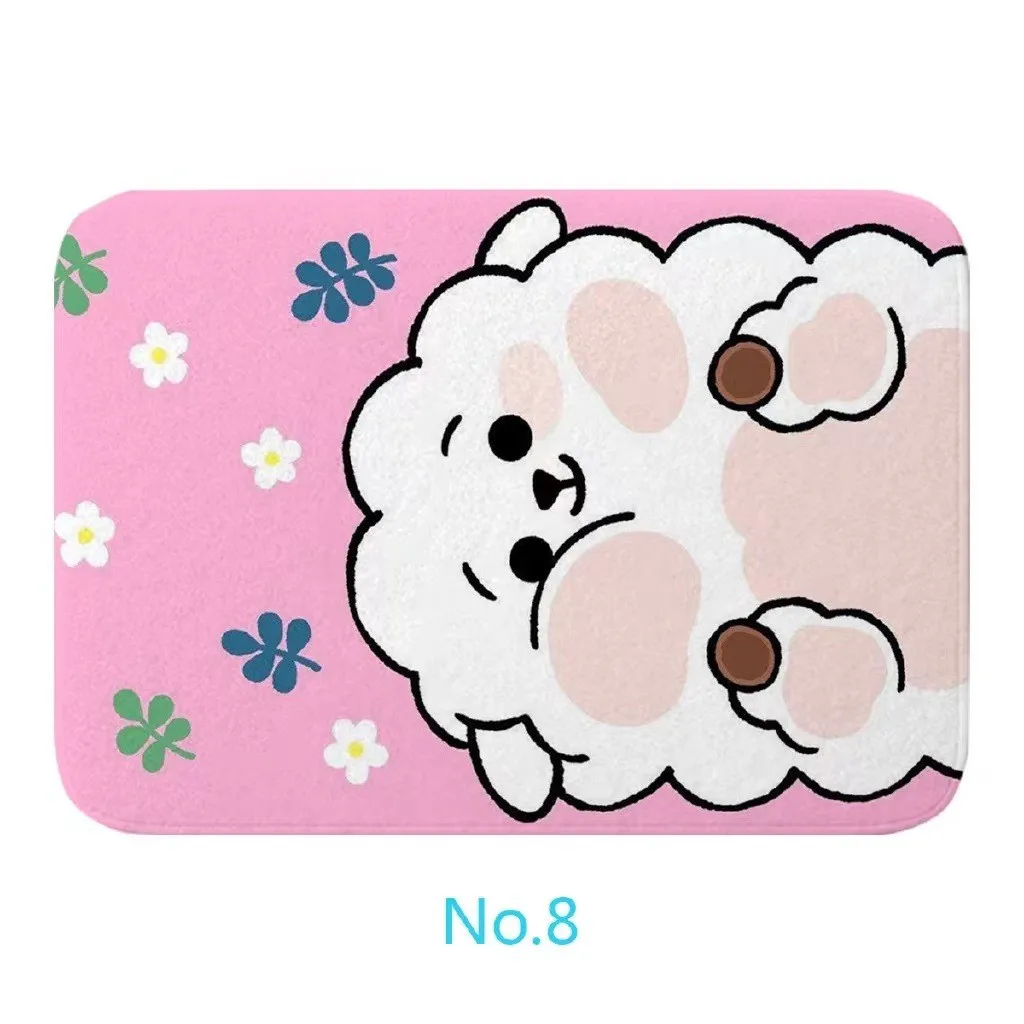 

Kawaii 3X2Inch Bt21 коврики, дверные коврики, домашние Нескользящие напольные коврики, абсорбирующий мультяшный фланелевый ковер для ванной