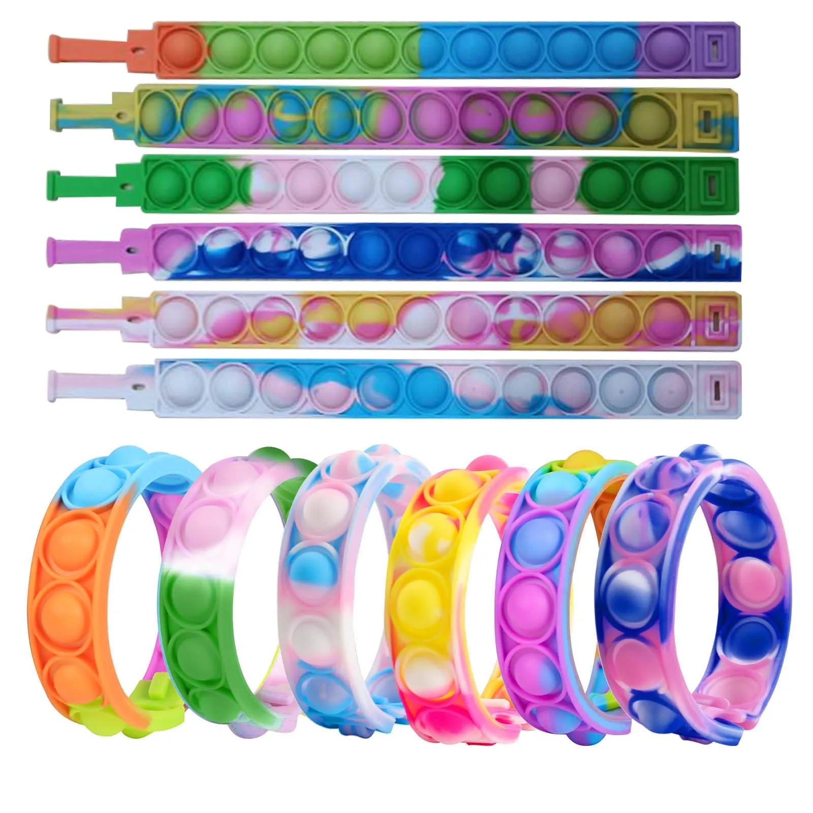 

6pcs Guffo Toys Pop Fidget Itstoy Stress Reliever Sensory Silicone Squeeze Toys With Dimple Anti-anxiety Toy Gifts For Adult