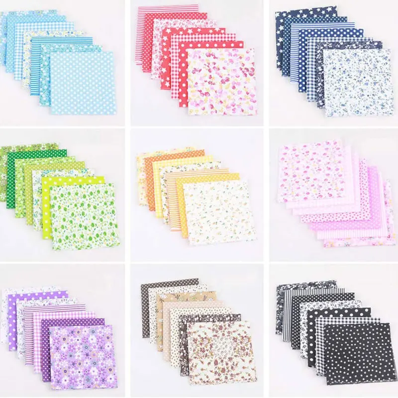 

7pcs 25cm x 25cm Squares Cotton Fabric Floral Printed Sewing Supplies Fabric for DIY Craft Quilting Patchwork Scrapbooking Cloth
