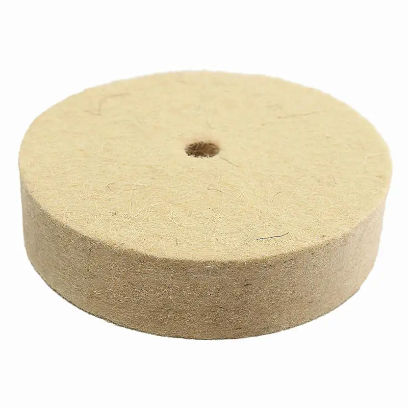 

1Pc 4 Inch Beige Polishing Buffing Grinding Wheel Wool Felt Polisher Disc Pad 100mmx25mm Polisher Pads 4 Inch