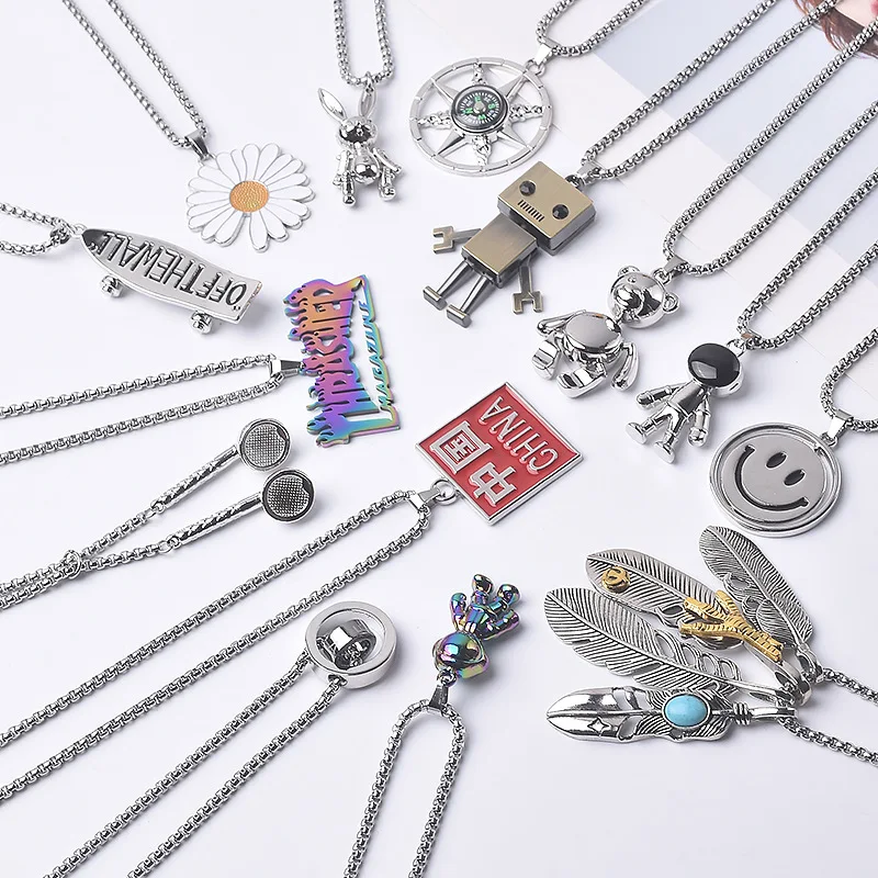 

Stainless Steel Hip Hop Necklace for Men Women Fashion Trendy Street Style Pendant Necklace Punk Jewelry Men Gift Cool Stuff