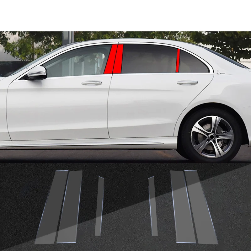 

For Mercedes Benz C Class C200 C260 C300 C350 2015-2023 TPU Car Exterior Film Windows BC Center Pillar Car Stickers Accessories