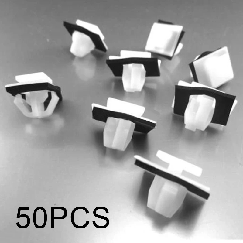 

50x Nylon Moulding Clips Rocker Panel Retainer W/ Sealer For Hyundai 87756-2E000 Car Plastic Rivets Moulding Auto Fastener Clip