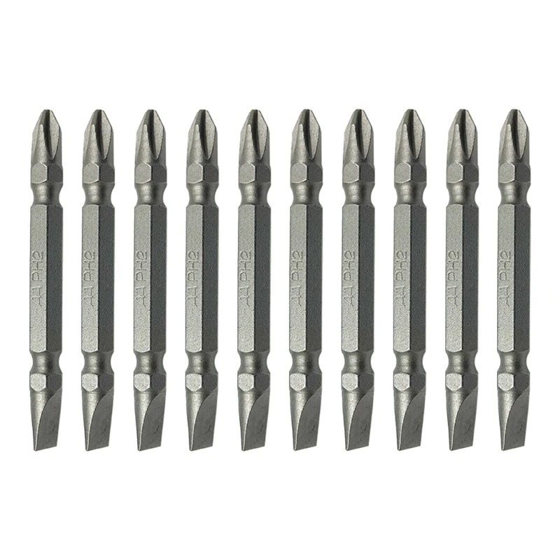 

Pack of 10 65mm PH2 Magnetic Double Ended Screwdriver Bits S2 Steel Power Tool High-torque Screwdriver Bits Set