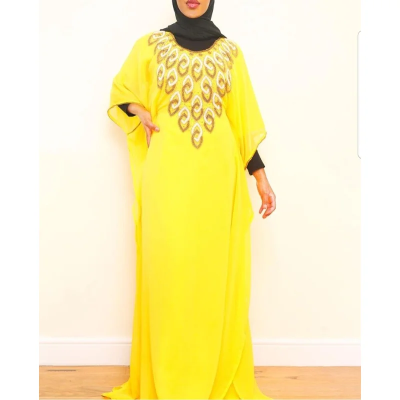 Royal Fashion Kaftans Moroccan Dubai Party Abaya Fancy Beaded Wedding Dresses National Dress