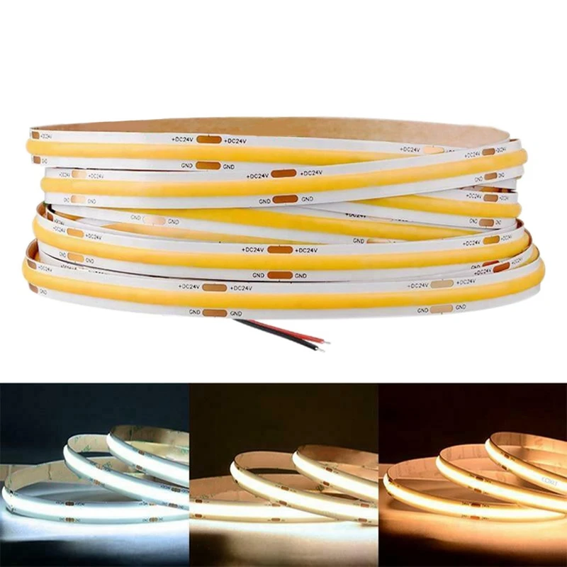 

320 LED 8MM COB LED Strip Light RA90 5M Flexible Strip Bar LED Strip For Bedroom Home