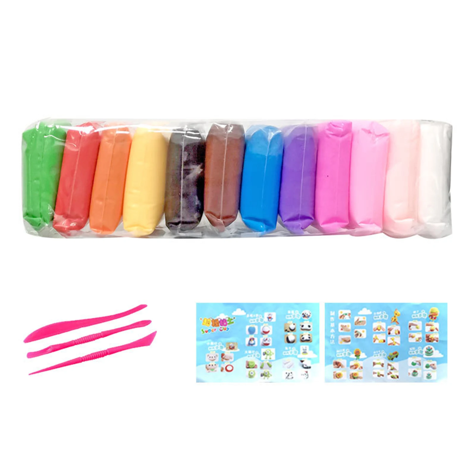 

12 Colors Light Soft Clay DIY Toys Children Educational Air Dry Polymer Plasticine Safe Colorful Light Clay Toy Gift To Kids