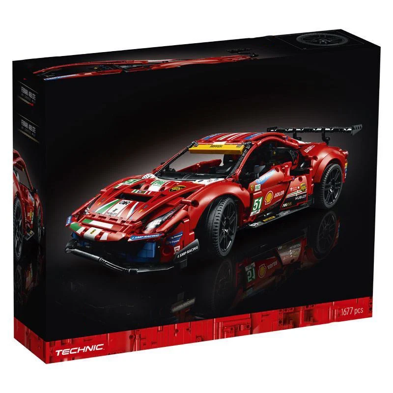 MINISO Disney 1637 транспортный автомобиль с красными кирпичами технологические Ferrari 488