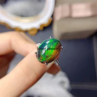 yulem jewelry10ct big size dyed black opal ring natural opal silver ring 925 silver black opal jewelry gift for woman