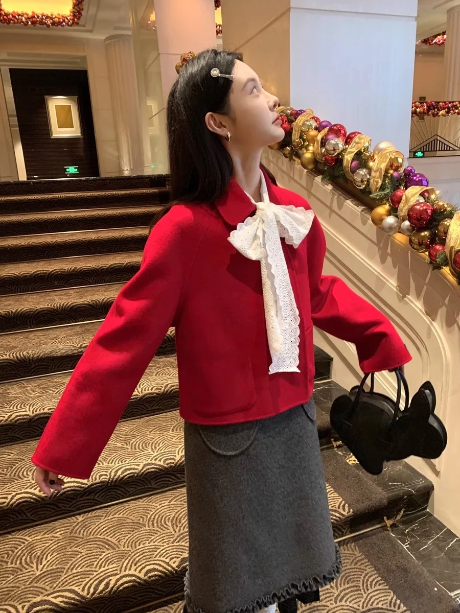 Французские нижные кружевные белые рубашки для женщин 2024 осень и зима новая