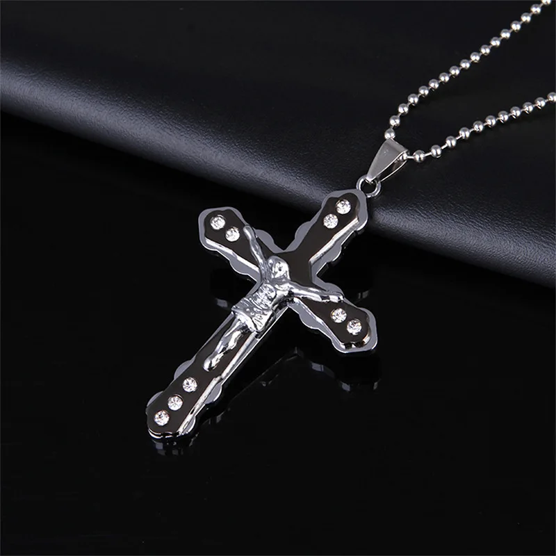 

Square Black Gold Cross Pendant Necklace Vintage Necklace Men Jewelry Wholesale