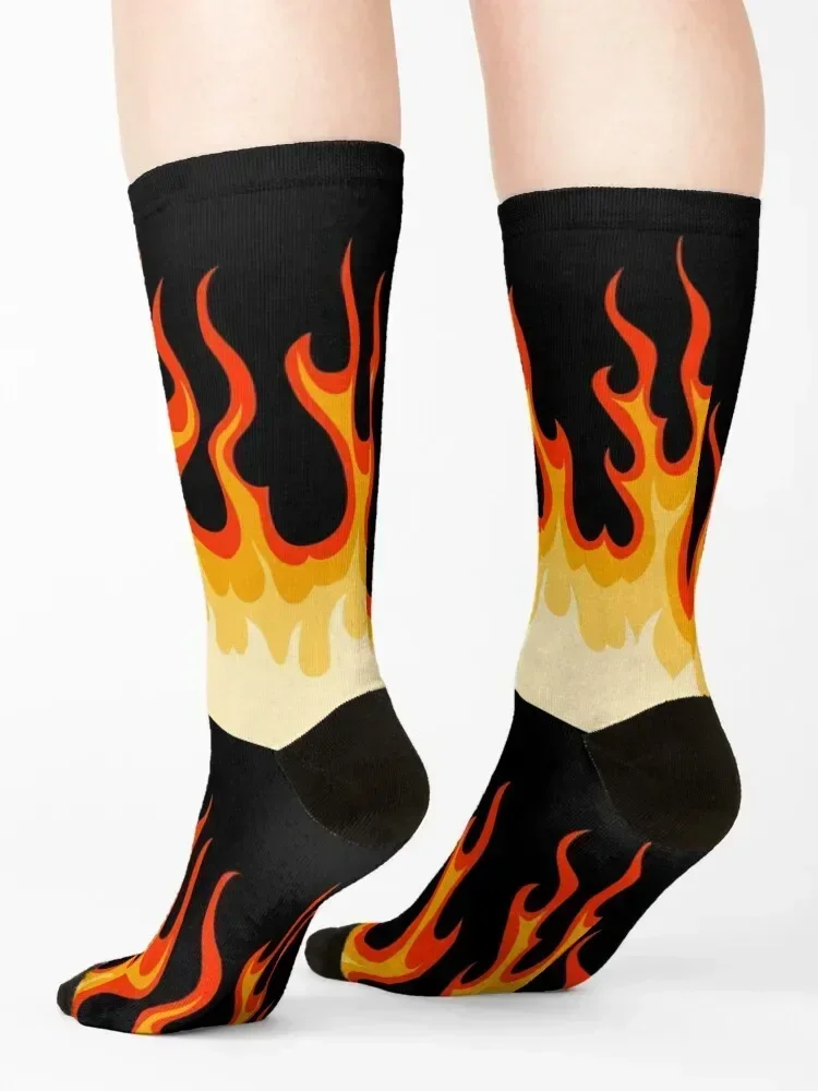 Носки с огнем хот-родком противоскользящие дизайнерские брендовые спортивные