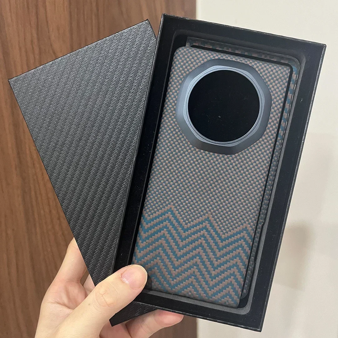 Магнитный чехол для телефона из настоящего арамидного углеродного волокна 600D
