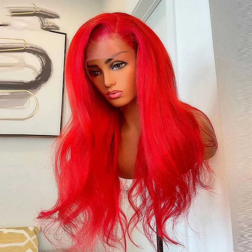 

30Inch Long Sliky Straight Lace Front Wig Synthetic Wigs for Women Middle Part Pink Lace Wigs Natural Hairline Glueless Wig