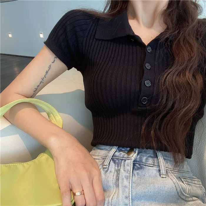 

Точечный летний дизайнерский тонкий шелковый трикотаж для культивирования высокой моральности, воротник поло, футболка с коротким рукавом