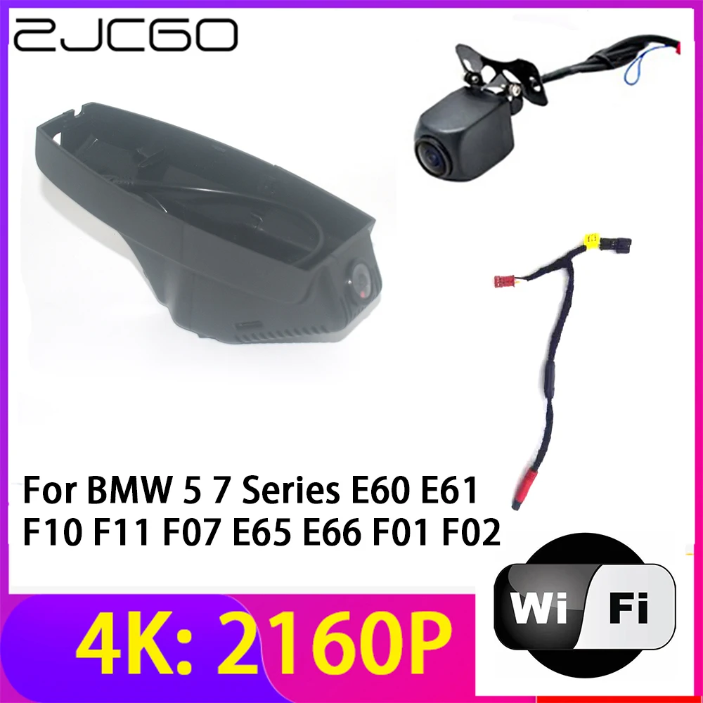 ZJCGO 4K 2160P Dash Cam Car DVR Camera 2 Lens Recorder Wifi Night Vision for BMW 5 7 Series E60 E61 F10 F11 F07 E65 E66 F01 F02