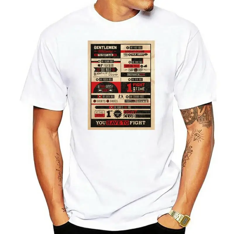

The Rules of Fight Club Mens T Shirt Welcome Gentlemen Do not Talk Movie Tee