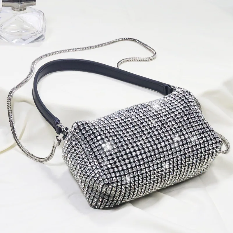 

Luxury Brand Diamond Underarm Bag 2022 New Fashion Shoulder Crossbody Bags Famous Designer Pillow Full Diamond Handbags Cc Gg