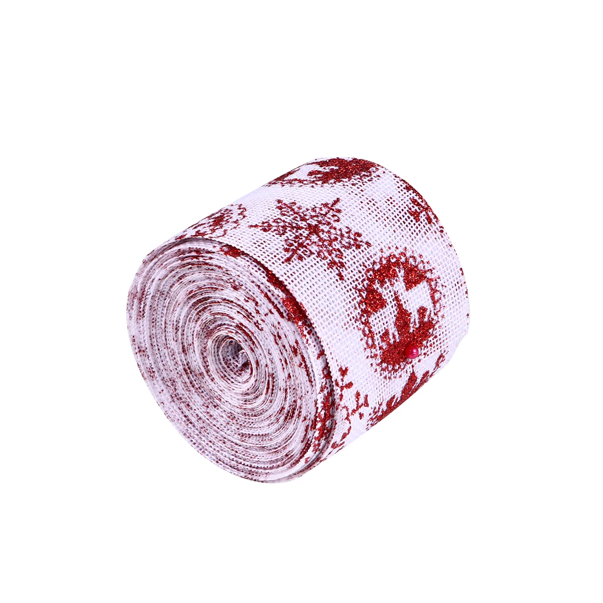 

Christmas Ribbon Xmas Pattern Printed Imitated Burlap Gift Wrapping Crafts Making Riband