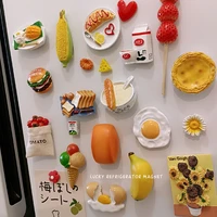 creative 3d simulation breakfast food refrigerator magnet message magnetic refrigerator decorative resin magnet