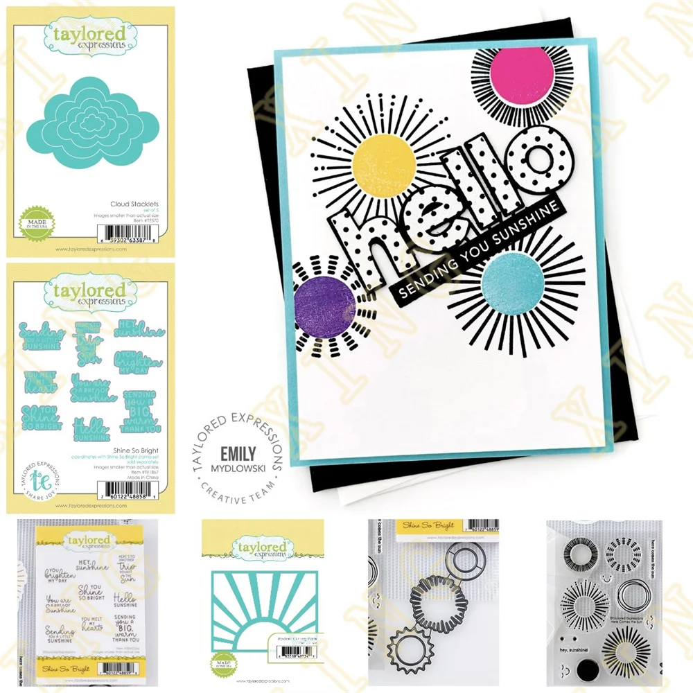 

2023 New Cloud Sentiments Metal Cutting Dies Clear Stamps Stencil Diy Scrapbook Paper Diary Decoration Card Handmade Embossing