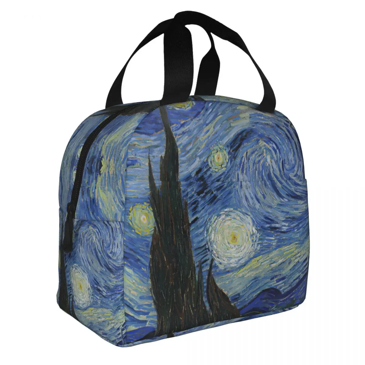 Van Gogh,The Starry Night Lunch Bento Bags Portable Aluminum Foil thickened Thermal Cloth Lunch Bag for Women Men Boy