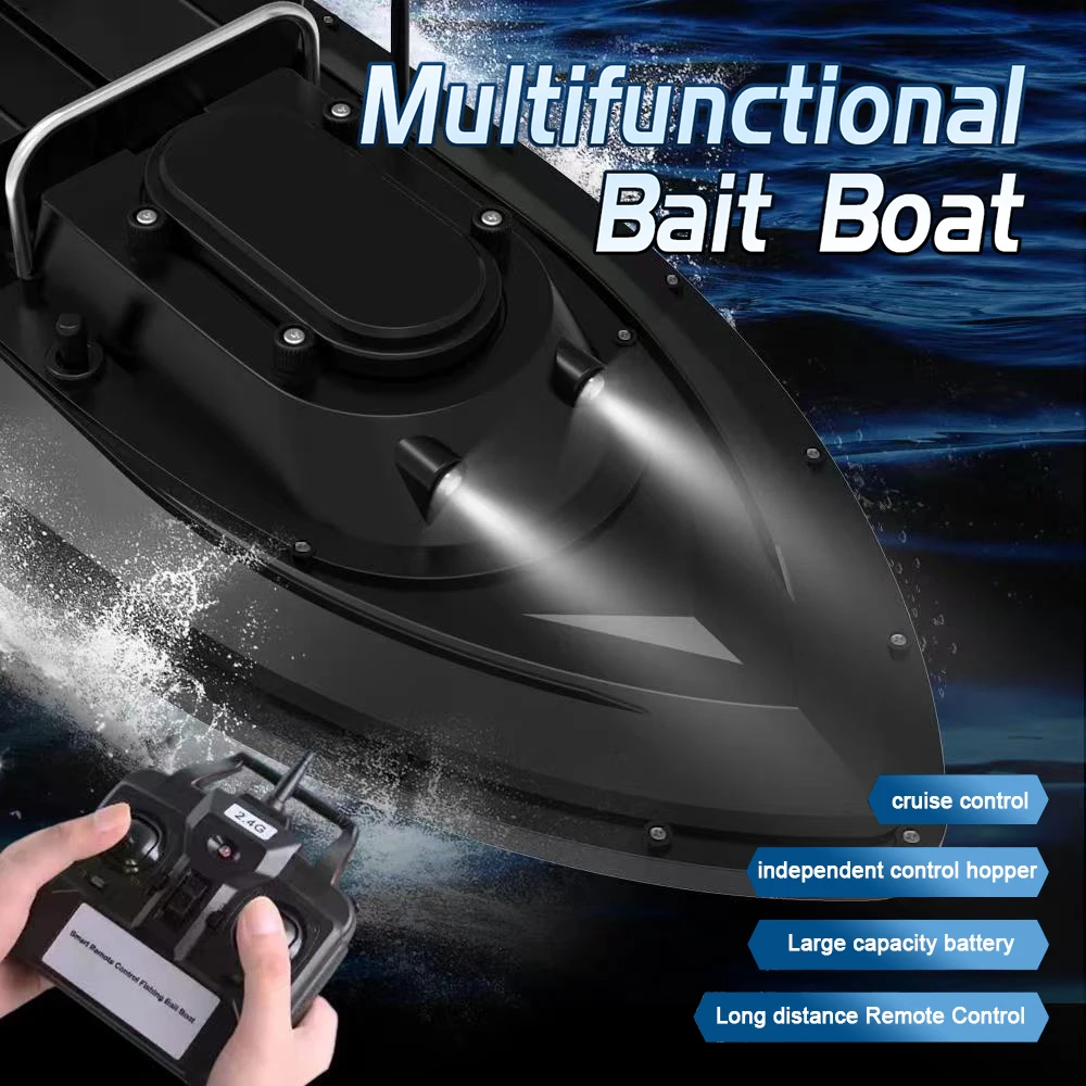 

Smart RC Fishing Bait Boat 400-500M Wireless Remote Control Fishing Feeder Boat Ship with LED Night Lights