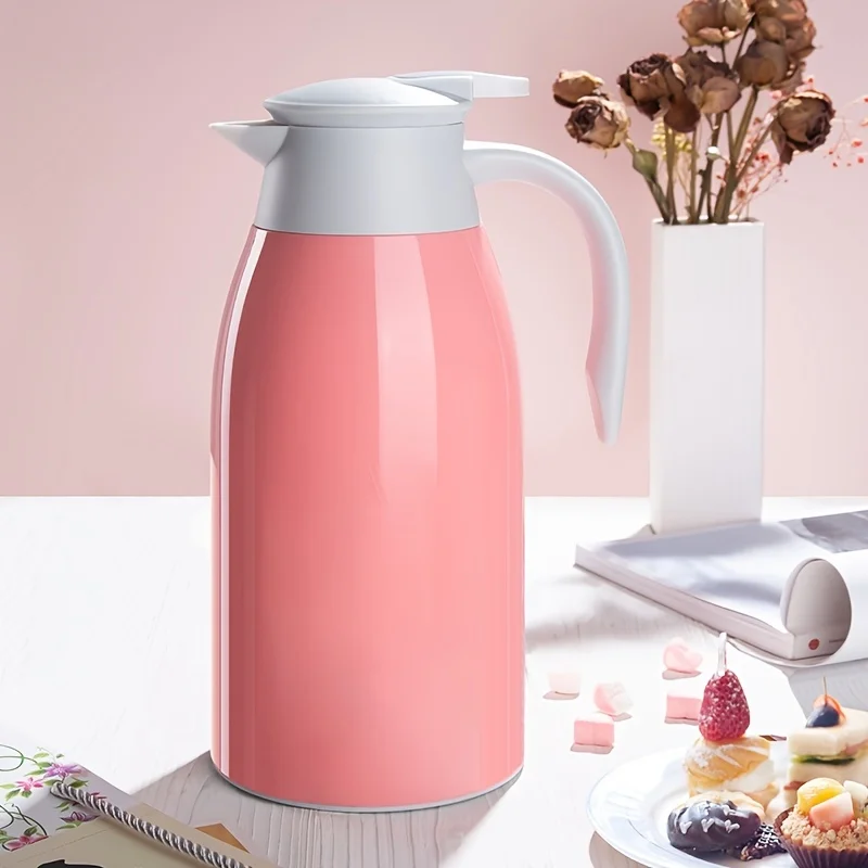 

[Flash Deal]1 шт., розовый Вакуумный кофейник 47,31 унции/56 унций, Вакуумная бутылка для воды с ручкой, бытовая кухонная вакуумная колба [в наличии в С...