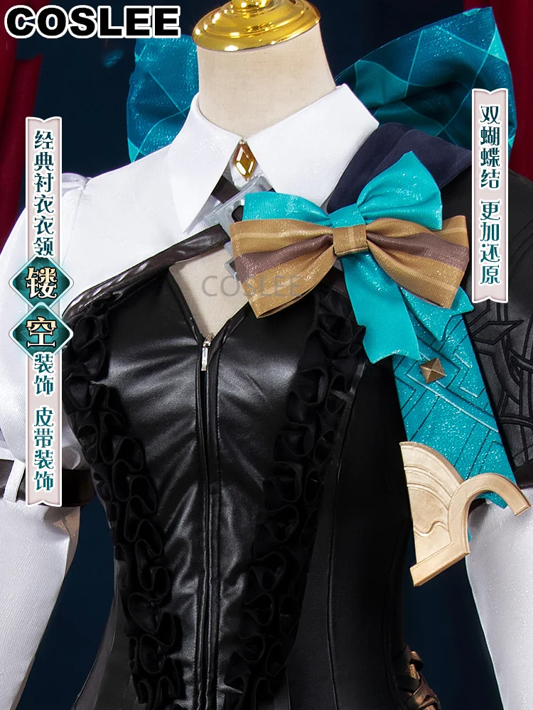 COSLEE Genshin Impact Lynette/Lyney Косплей Костюм Волшебник Игровой Прекрасная Униформа