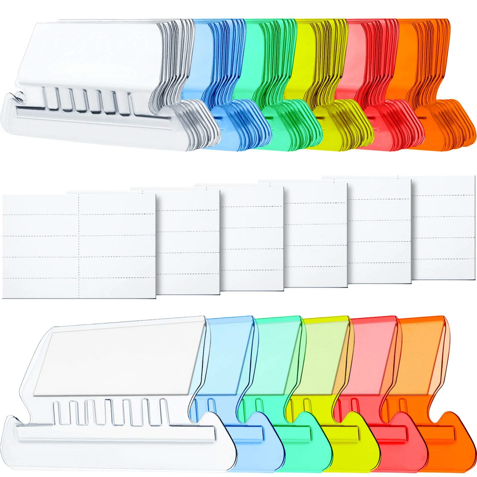 

10pcs Hanging Folder Tabs and Inserts for Organize Distinguish Quickly Hanging File Folder Labels Filing Tabs 2 Inch Multicolor