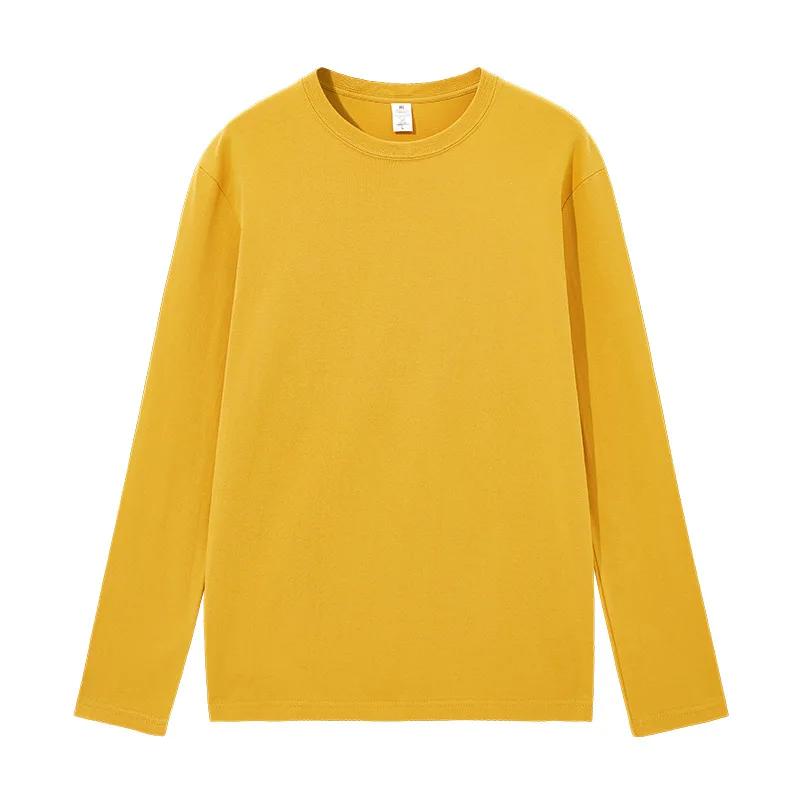 

2022 Summer Women's New Solid Color T-shirt Long-sleeved Men's and Women's Cotton Loose Solid Color Bottoming Harajuku T-shirt