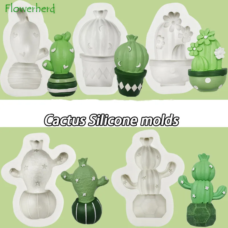 

Cactus Fondant Silicone Mould Plant Potted Cactus Chocolate Mould DIY Decorative Cake Decorating Tools Baking Accessories