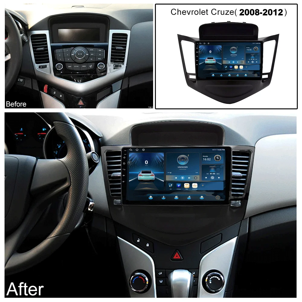 Фото Автомагнитола LJZN Android 16 для Chevrolet Cruze J300 2008-2014, видеоплеер, навигация, стерео, GPS, Android, без 2DIN, DVD, Wi-Fi №2