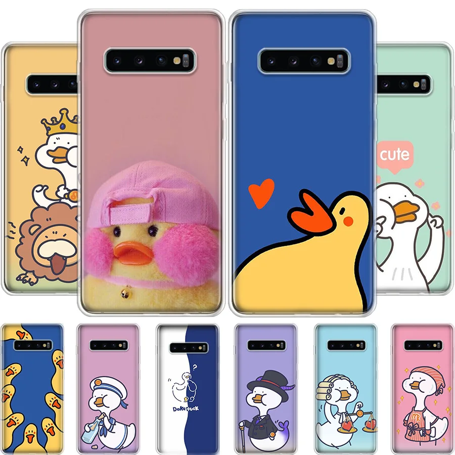 

Cartoon Cute Duck Goose Phone Case For Samsung S23 S22 Ultra S21 Plus Galaxy S20 FE S10 Lite 2020 S9 S8 S7 S6 EDGE TPU Mobile ba