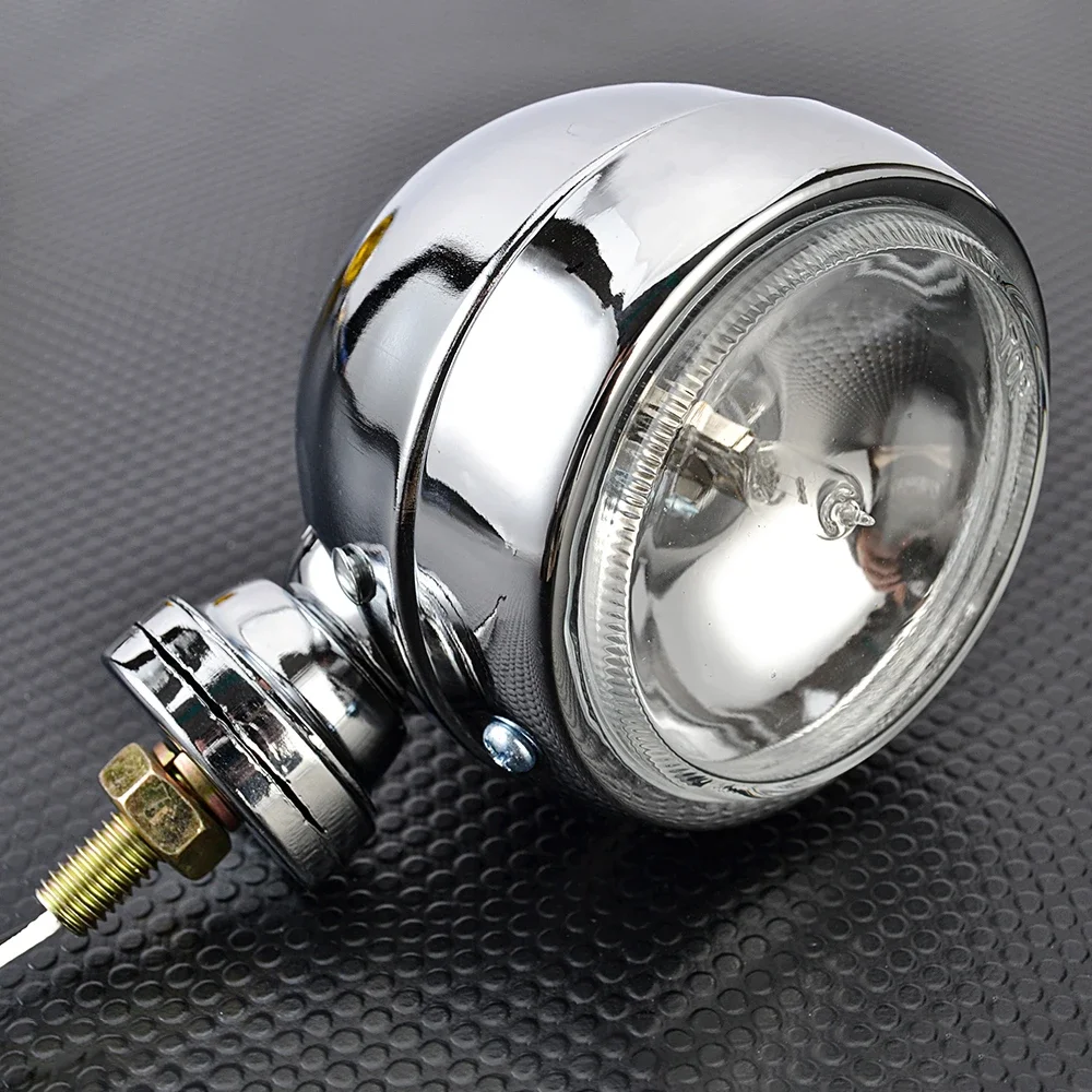 

Винтажная фара для мотоцикла Harley Sportster Chopper Bobber Retro Cafe Racer Royal Enfield Scrambler, передняя противотуманная фара