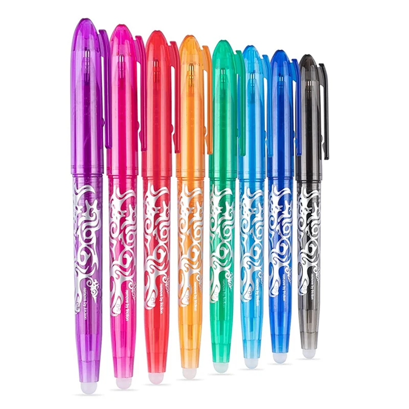 

8Pcs Erasable Pens Erasable Gel Pens 0.5Mm Tip Rub Out Pens With Rubber For School Office Stationary Supplies Gifts