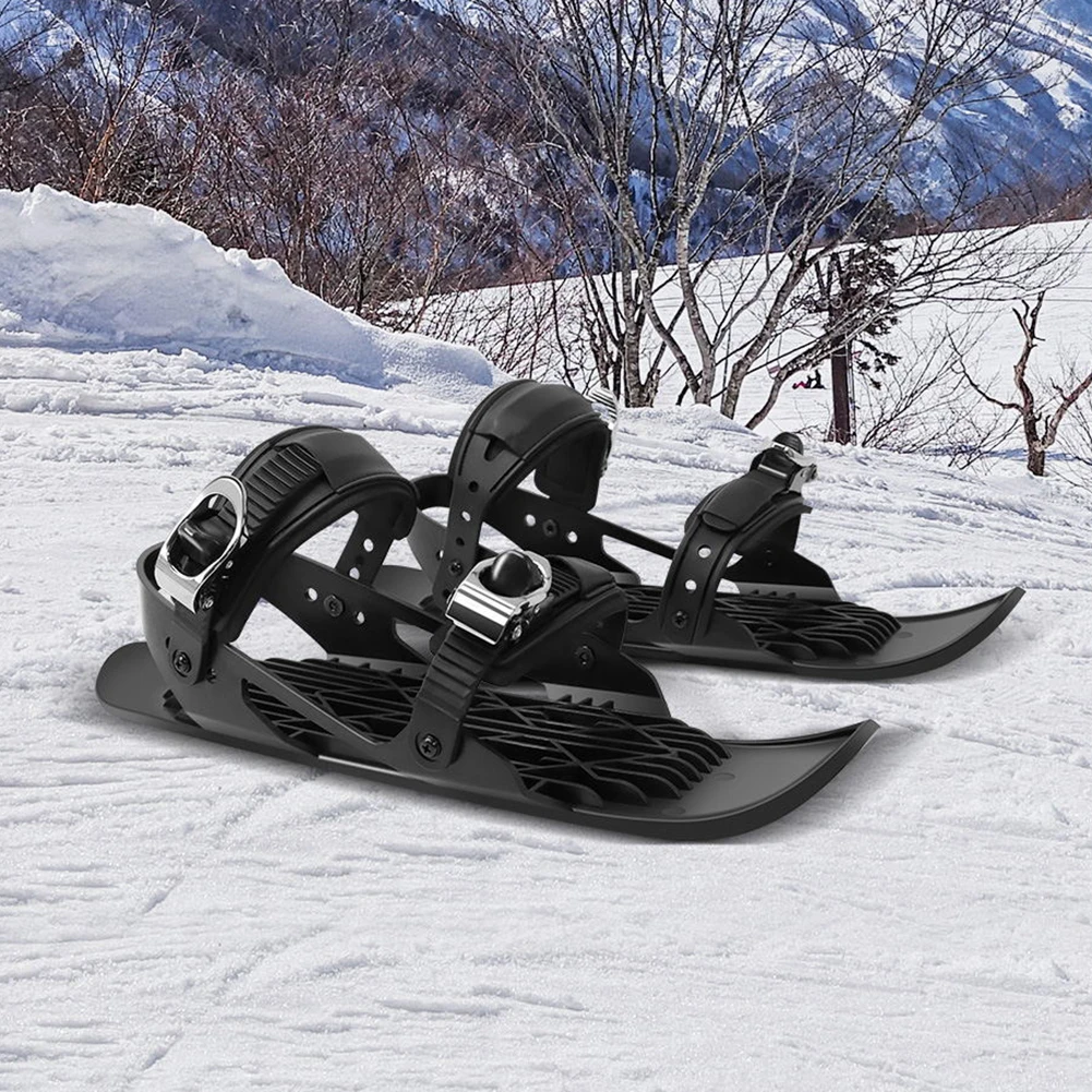 

Mini Ski Skates Skis Boots Skiboards Adjuatable Teens Short Mini Skating Ski Shoes Portable for Winter Outdoor Sports