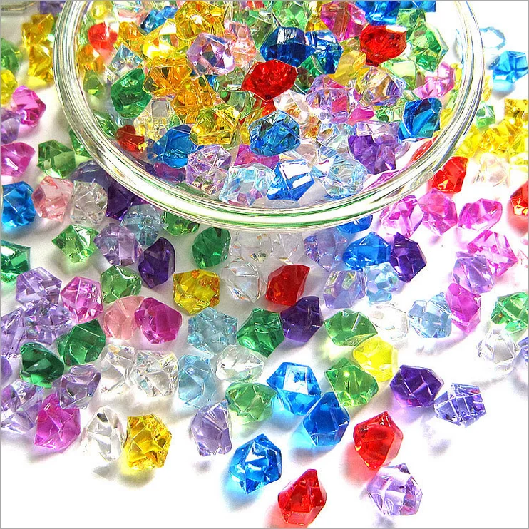 

150Pcs Colorful Aquarium Acrylic Stones Crystal Ice Cubes Decor Vase Filler Pebble Fish Tank Accessories DIYJewelry Decoration