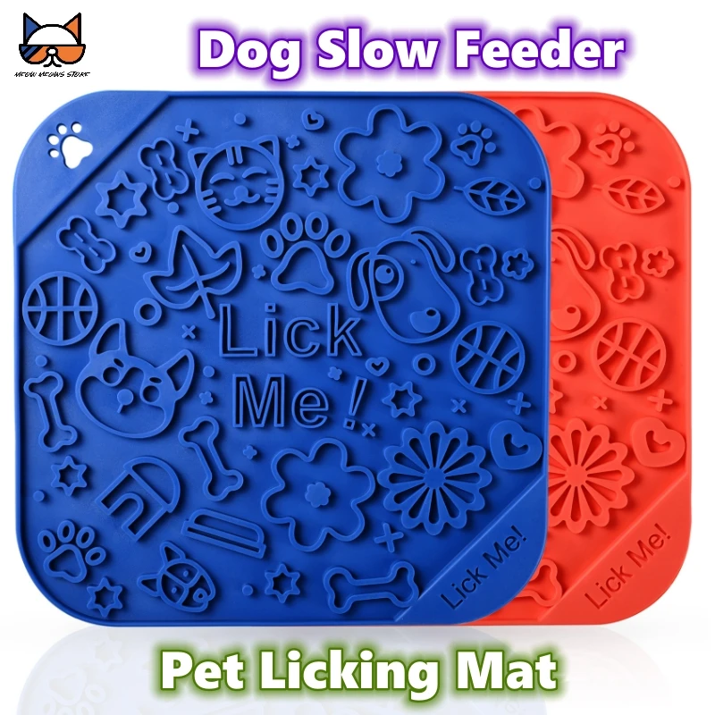 

Dog Slow Feeder Lick Mat Licking Plate Yogurt & Peanut & Butter Food Dispenser Boredom Anxiety Reducer Perfect Food Treats Bowl