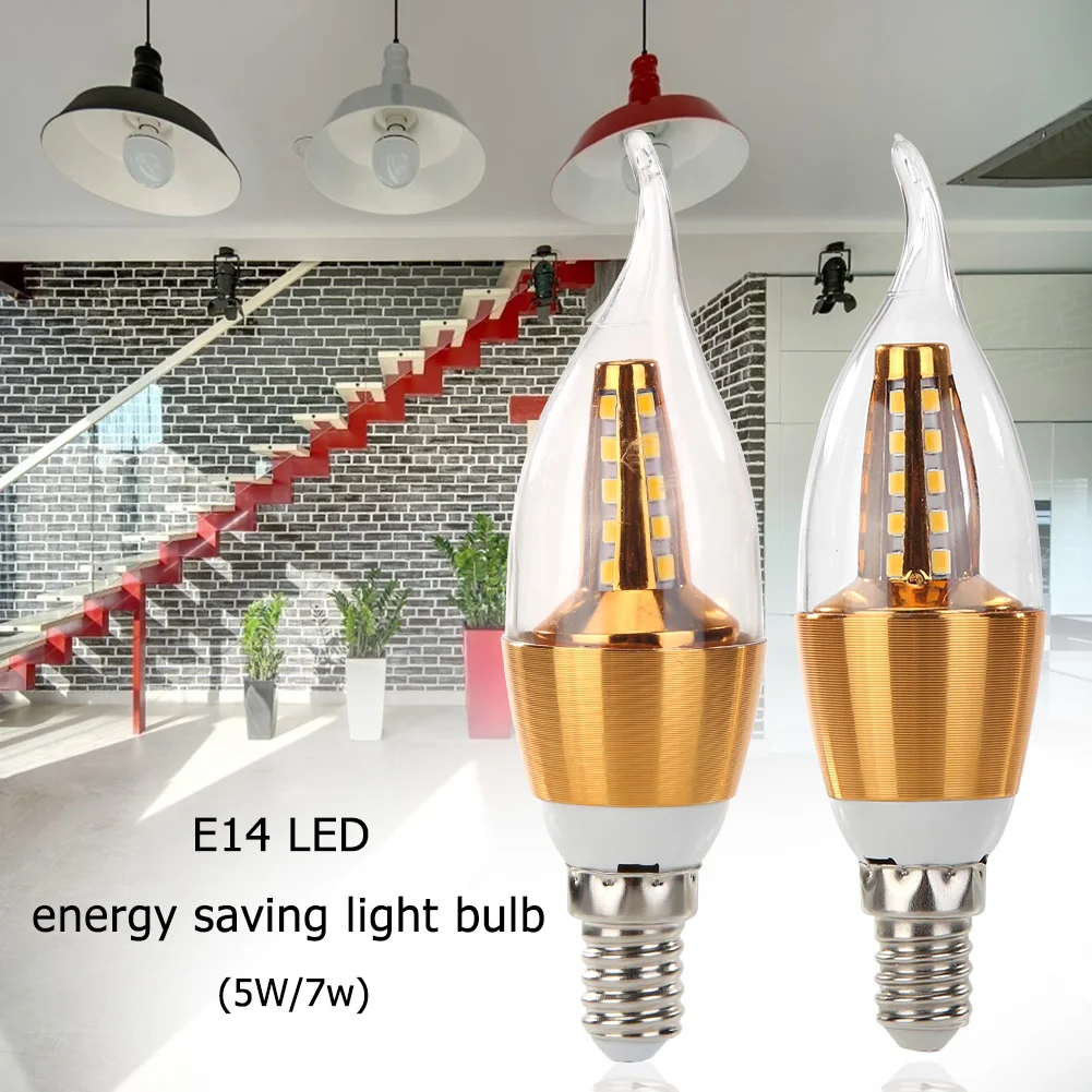 

E14 25/35LED 220V Corn Light Bulb Shadowless Candle Chandelier Energy Conservation Warm Light 360 Degrees for Home Lighting