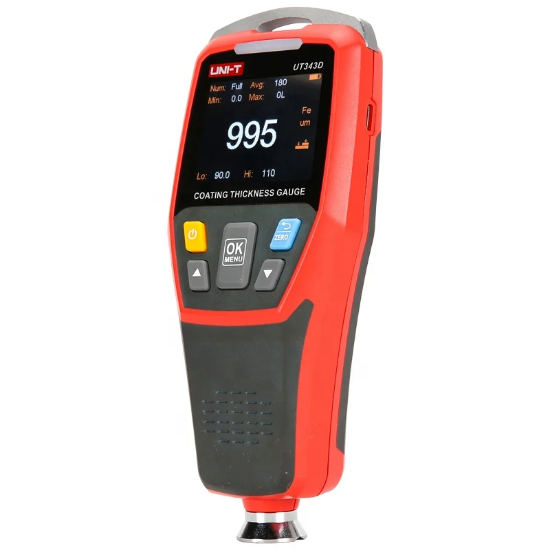 

UT343D Coating Thickness Gauge 0.1 Micron/0-1250um Automotive Paint Film Thickness Tester To Measure FE/NFE Paint Tools